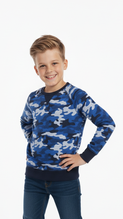 BOYS Blue Camo Sweatshirt