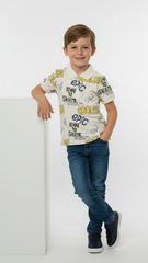 JUNIOR Boys Graphic Printed Polo Shirt