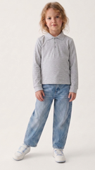 YOUTH A+ GIRLS GREY MARL POLO