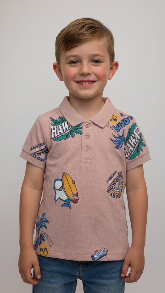 JUNIOR Boys Graphic Printed Polo Shirt