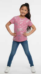 M&S Girls Metallic Print T Shirt