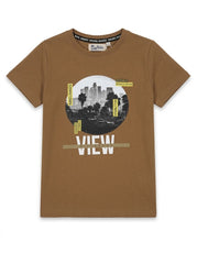 ALOHA BOYS' Brown City View Graphic Short-Sleeve T-Shirt| SM GARMENTS