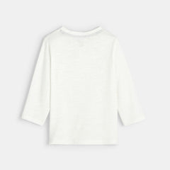 OKAIDI OBAIBI T-shirt with Tunisian collar in solid color flamé organic cotton for boy
