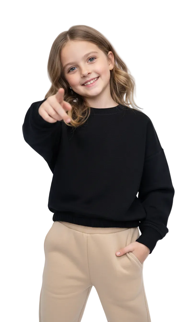 ZR Girls basic Cropped Sweatshirt