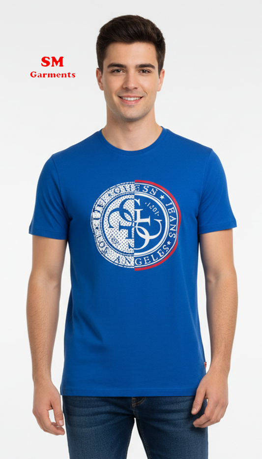 GUESS MENS GOTHIC  LOGO PRINTED T-SHIRT