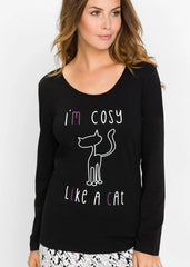 Bonprix Cat Printed Night Suit
