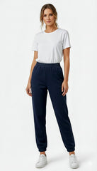 INEXTENSO WOMENS DARK NAVY BLUE PLUSH TROUSER