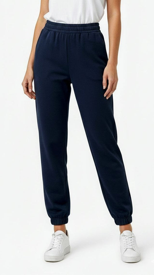 INEXTENSO WOMENS DARK NAVY BLUE PLUSH TROUSER