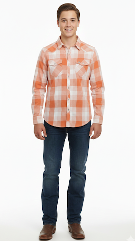 ICB LONDON MEN MICRO STRIPED CHECK SHIRT