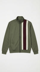 D&G Mens Stylish Striped Khaki Green Tracksuit