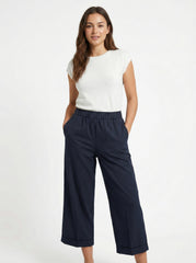 XINYASHIBEINI WOMENS NAVY RELAXED FIT TROUSER