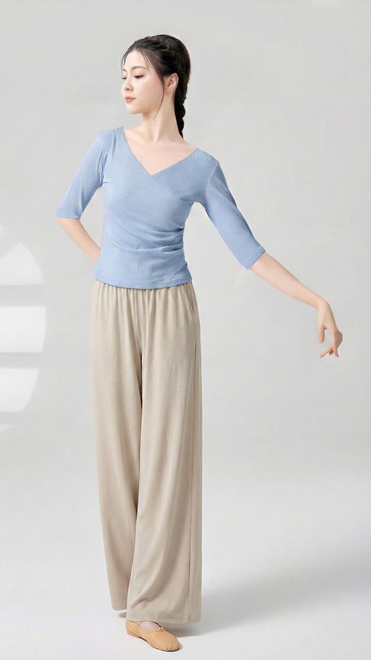 YUXUAN Women loose and elegant wide-leg Dance pants