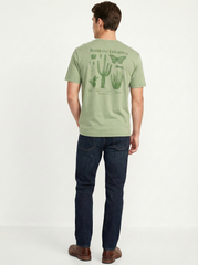 ON Mens Vintage Washed Cactus Graphic T Shirt
