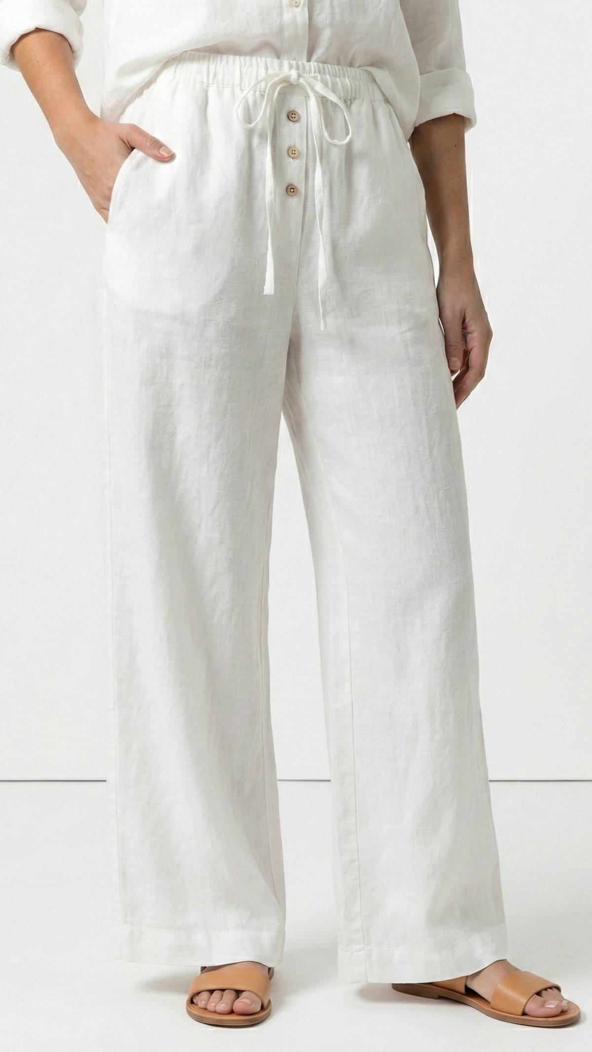 T.T Womens High Waisted Wide Leg Trousers