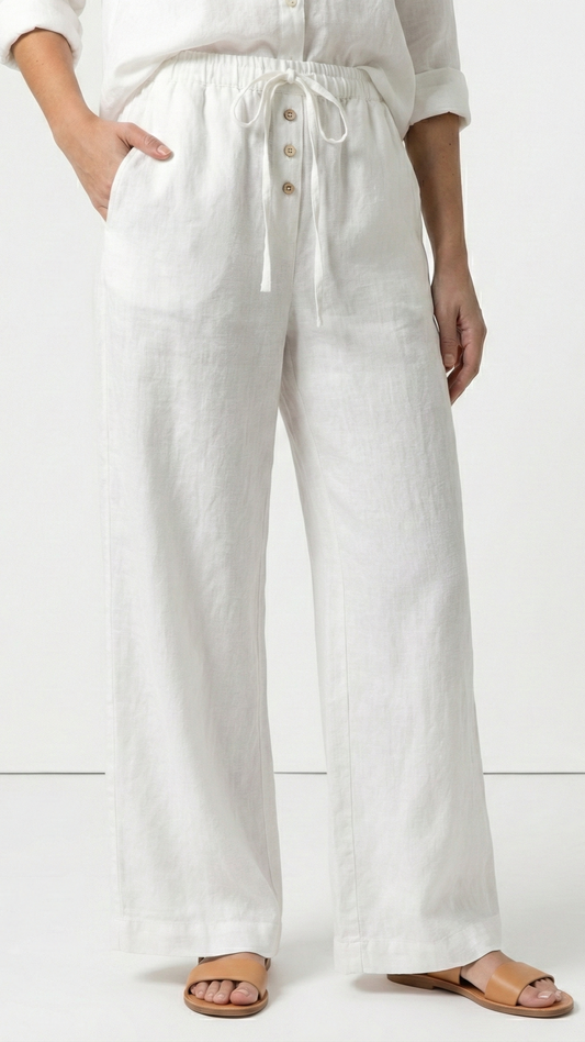 T.T Womens High Waisted Wide Leg Trousers