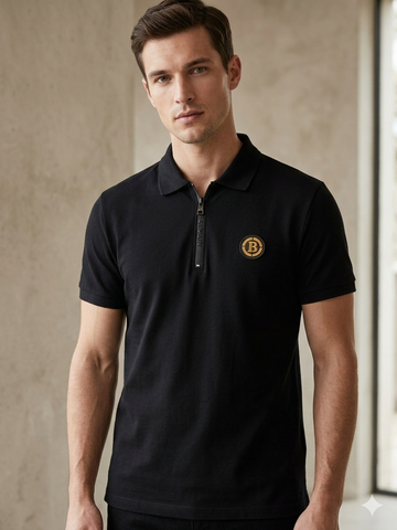 Premium Homme Zip-Up Collar Polo