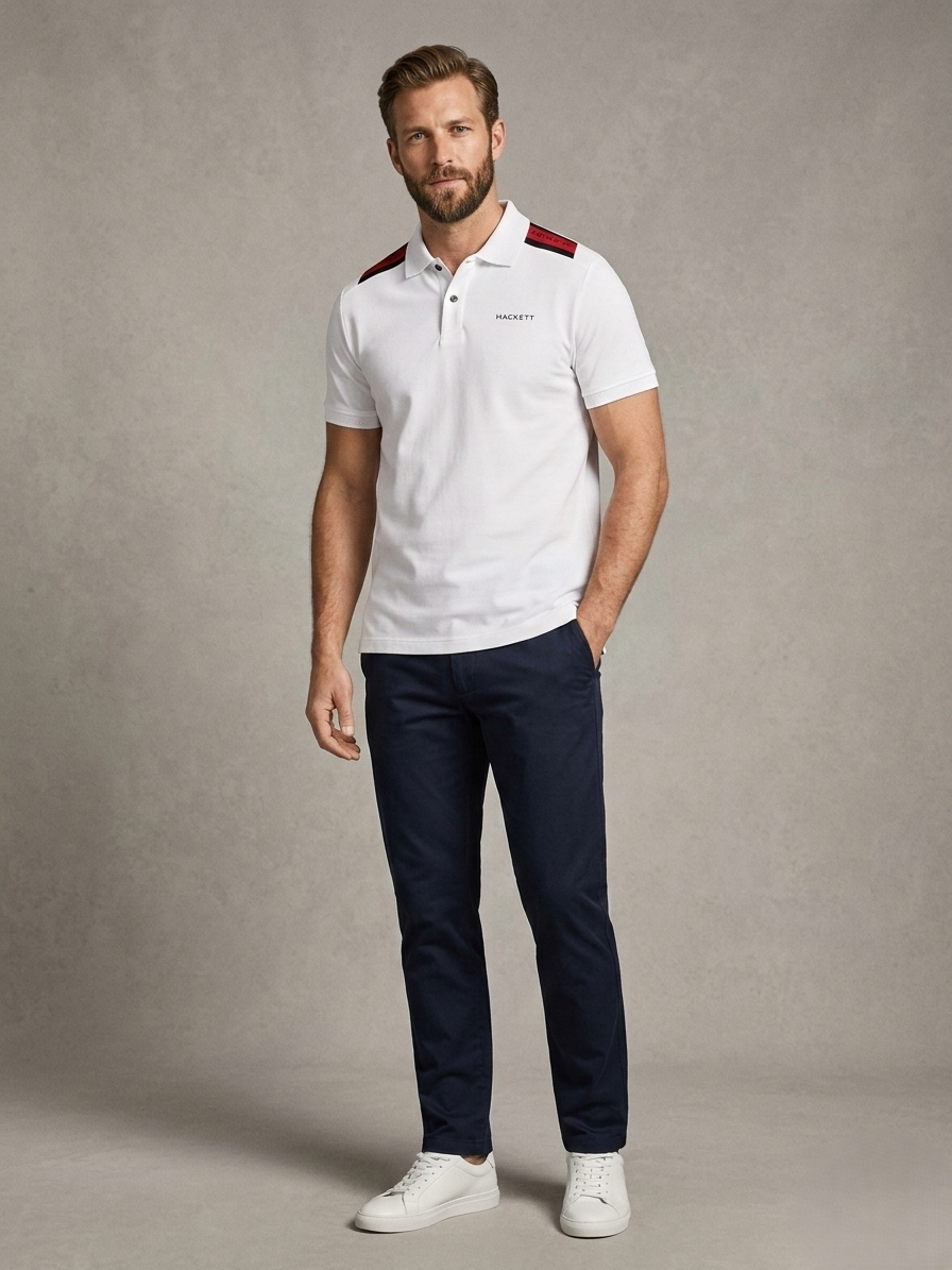 London White Regular Fit Polo T-Shirt