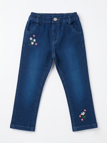 Prenatal Girls Embroidery Denim