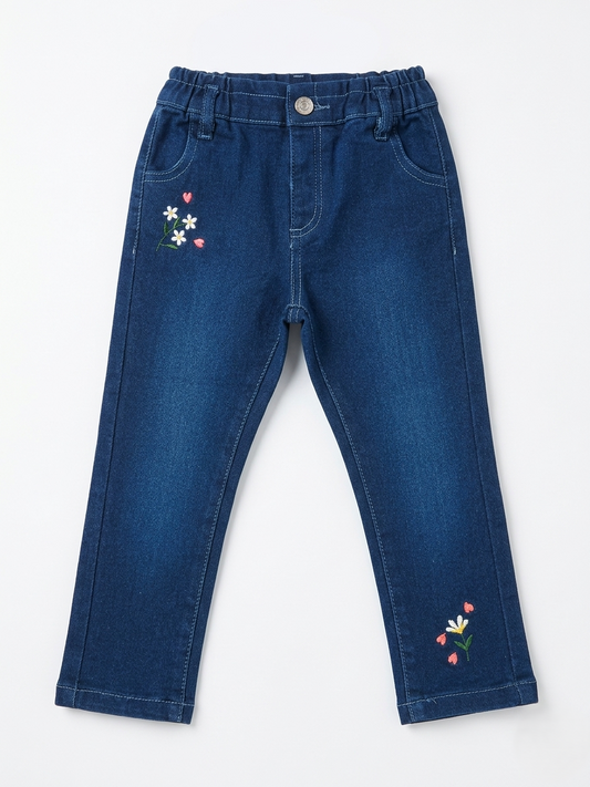 Prenatal Girls Embroidery Denim