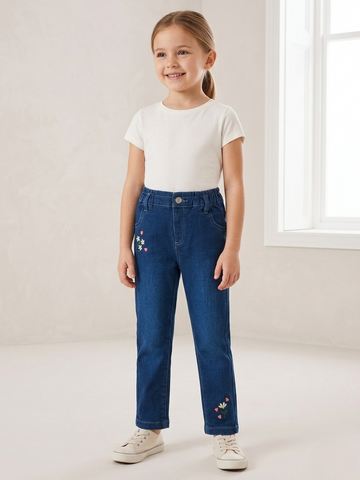 Prenatal Girls Embroidery Denim