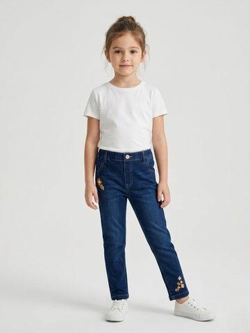 Prenatal Girls Embroidery Denim