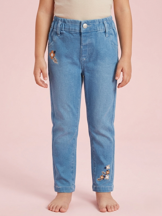 Prenatal Girls Embroidery Denim
