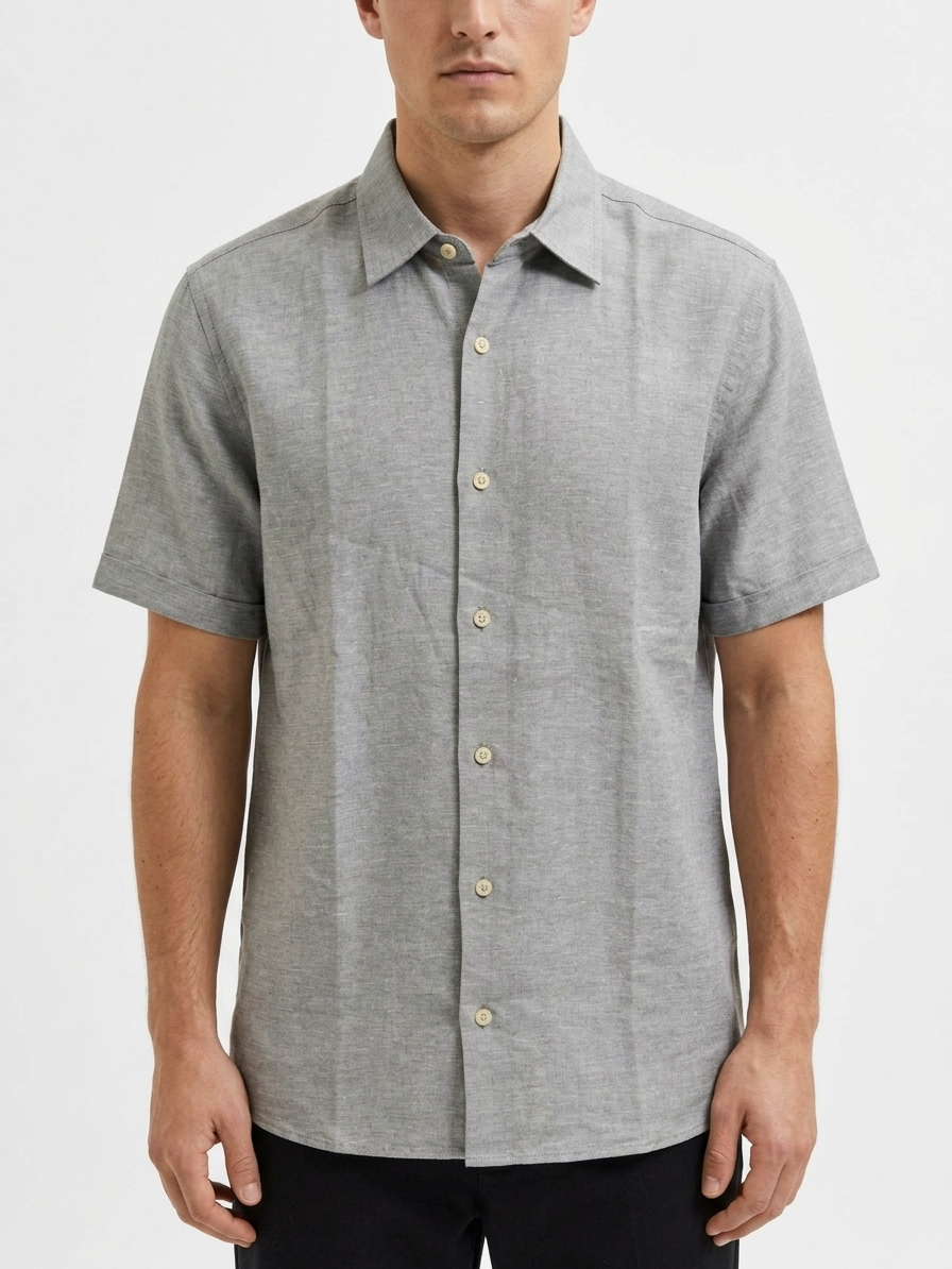 Men Linen Blend Shirt