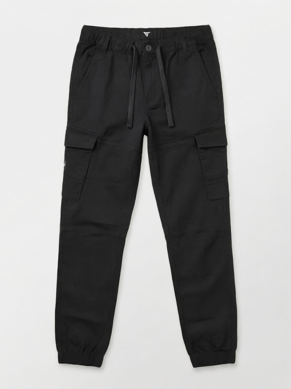 Teddy Smith Boys' Jet Black Stretch Twill Multi-Pocket Cargo Jogger Trousers