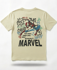 Marvel Boys Off-White Superhero Mask Graphic Short-Sleeve Cotton Jersey T-Shirt| SM GARMENTS