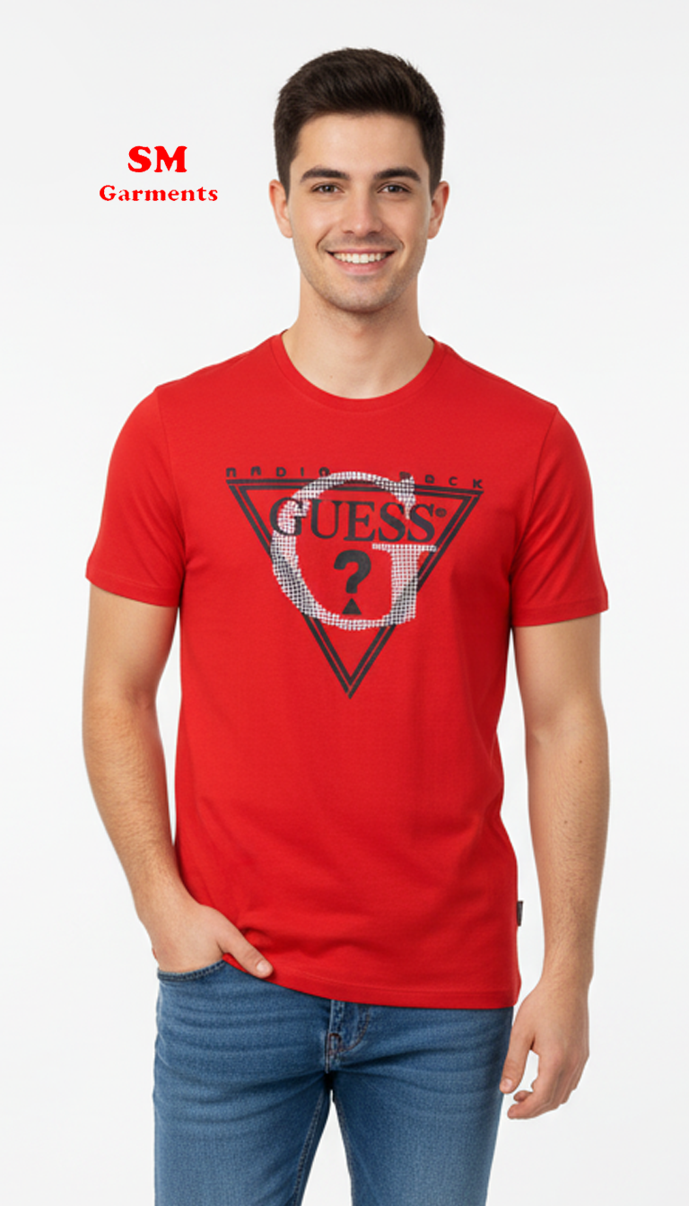 GUESS MENS  LOGO PRINTED T-SHIRT
