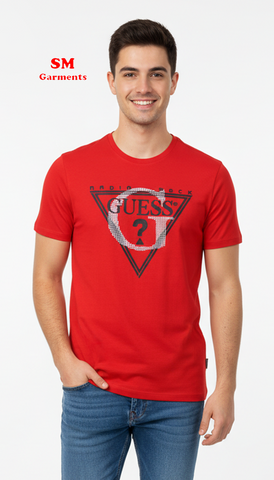 GUESS MENS  LOGO PRINTED T-SHIRT