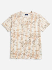 OKAIDI Girls' Neutral Striped Floral Print Short-Sleeve T-Shirt| SM GARMENTS