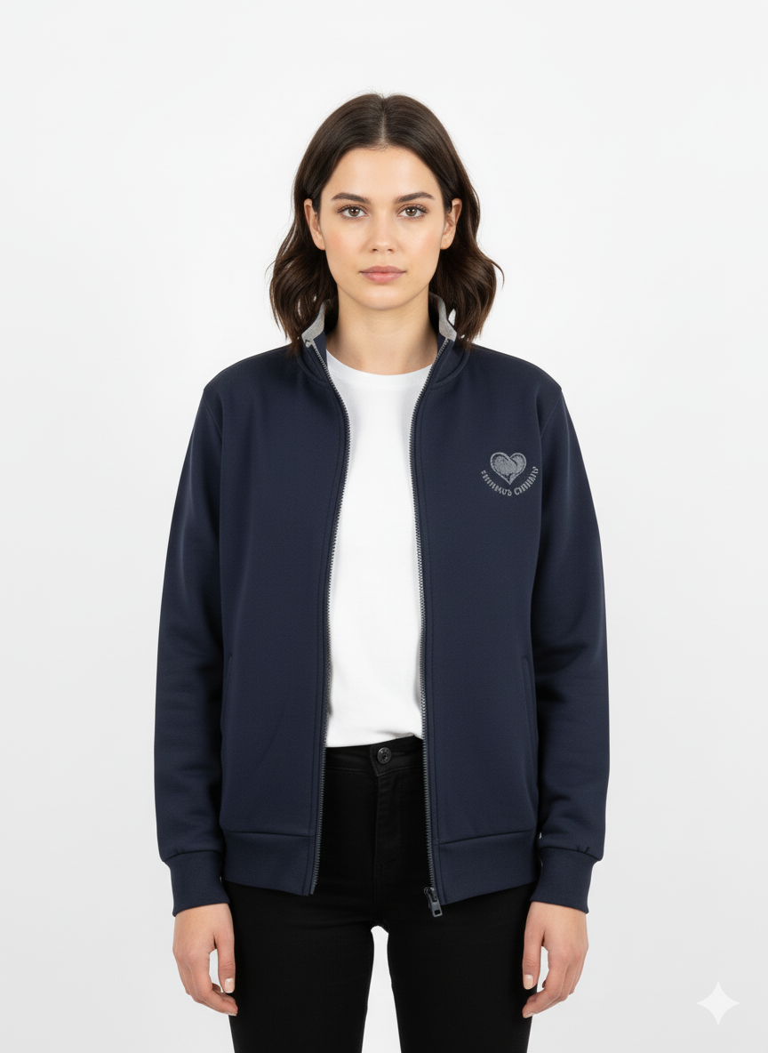 YANKEE COTTON WOMENS PRINTED LOGO ZIPPER