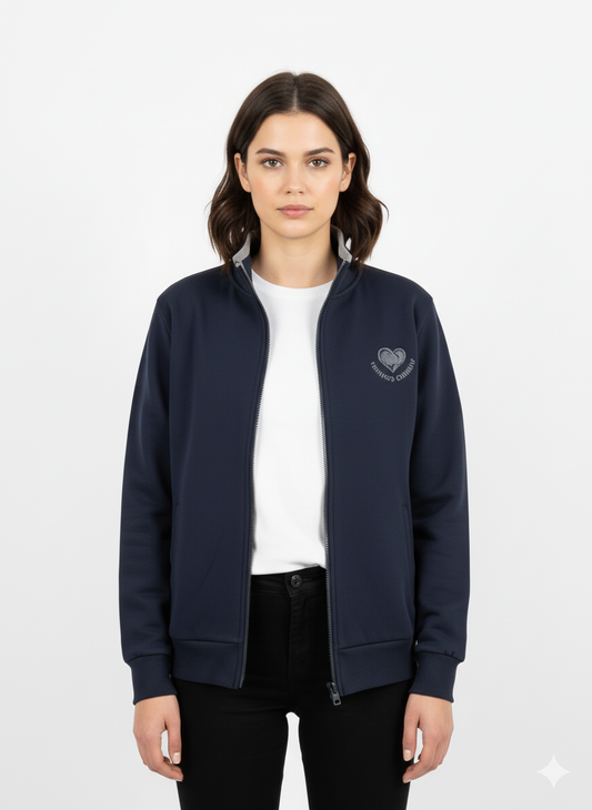 YANKEE COTTON WOMENS PRINTED LOGO ZIPPER