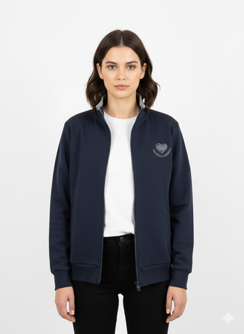 YANKEE COTTON WOMENS PRINTED LOGO ZIPPER