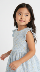 LC WAIKIKI Girls Textured Floral Printed Dress
