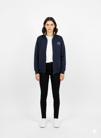 YANKEE COTTON WOMENS PRINTED LOGO ZIPPER