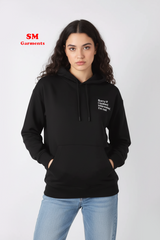 Maxi Hoodie with Inscription Black