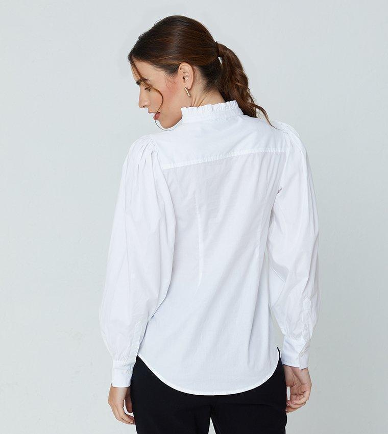 long sleeve woven top