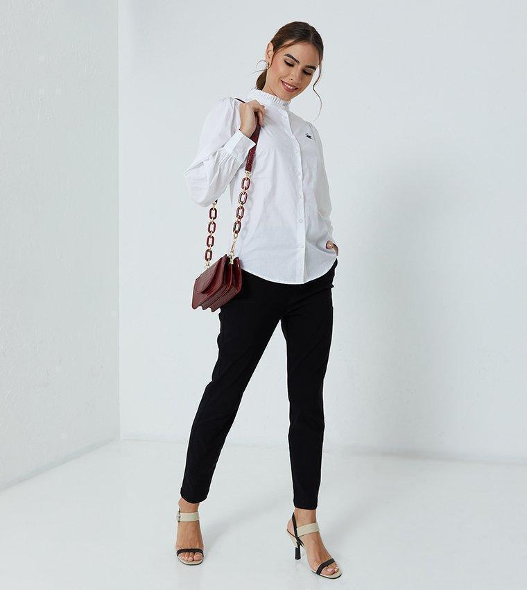 long sleeve woven top