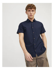 Men Summer Linen Blend Short Sleeves Shirt
