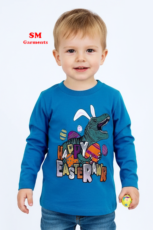 FAVOURITES BOYS DINO PRINTED FULL SLEEVES T SHIRT
