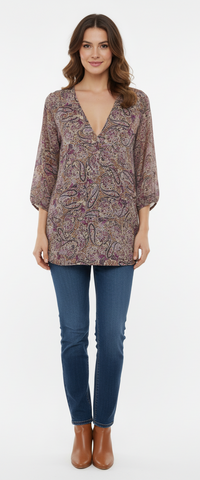 YELLOW WOMEN VISCOSE PRINTED TOP