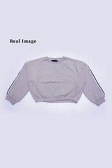 ROADWEAR Girls Cropped Stripped Sweatshirt