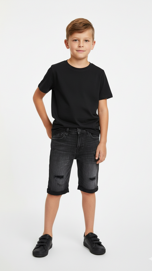 JACK&JONES Boys Distressed Denim Shorts