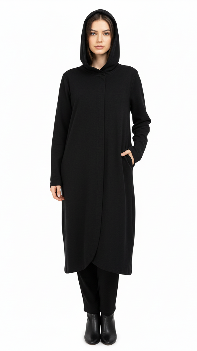 JANINA WOMENS OPEN KNEE LENGTH HOODIE