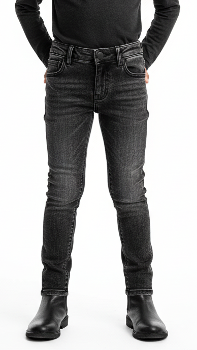 KIABI BOYS BLACK WASH JEANS