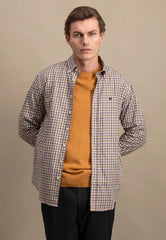 FYNCH-HATTON CHECKED SHIRT WITH BUTTON-DOWN COLLAR