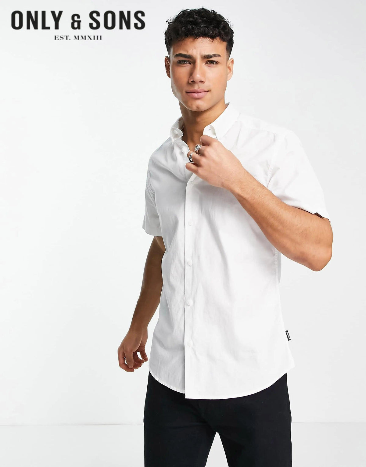 ONLY & SONS SHORT SLEEVES STRETCH COTTON SHIRT