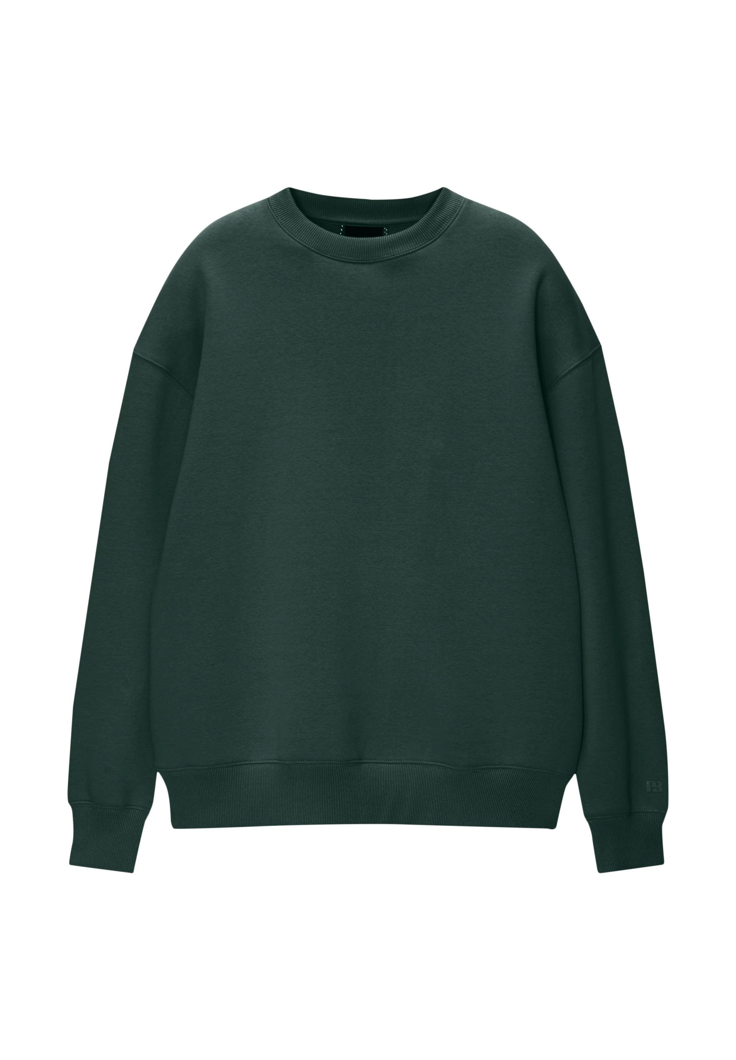 PULL & BEAR ROUND NECK - Sweatshirt - dark green